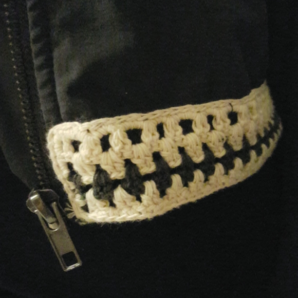 FREE PEOPLE JACKET GRAY/ CREME CROCHET  SMALL - Picture 6 of 11